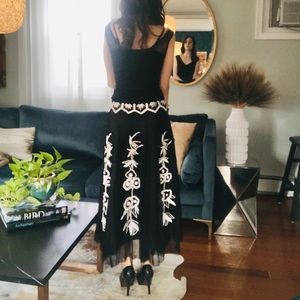 Basil & Maude BoHo Lace Blouse and Skirt Set